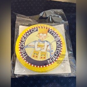 MARY ENGELBREIT Paper Coasters THE QUEEN OF THE KITCHEN 4" ~ Set of 6 ~ NOS